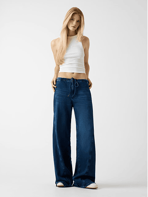 Calças Largas com Cós de Atilho Ganga - Guess Jeans