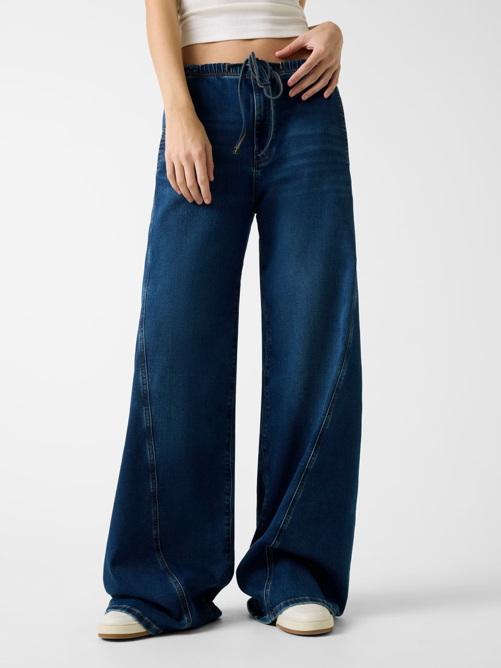 Calças Largas com Cós de Atilho Ganga - Guess Jeans 1