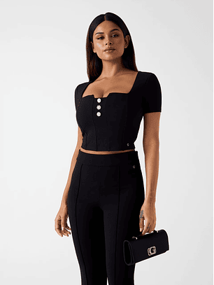 Blusa Manga Curta EVELINA Preto - Guess - BREVEMENTE DISPONÍVEL