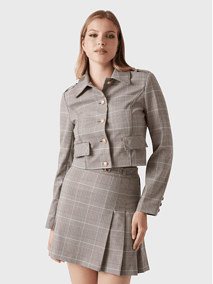 Casaco GERALDINA Príncipe de Gales Taupe - Guess 