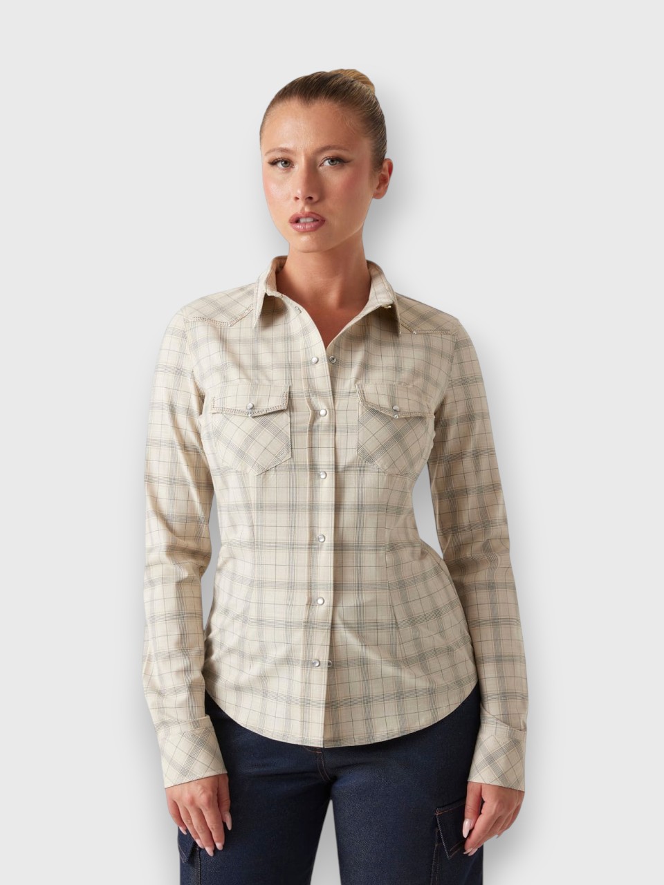 Camisa Xadrez BRIANA Bege - Guess 1