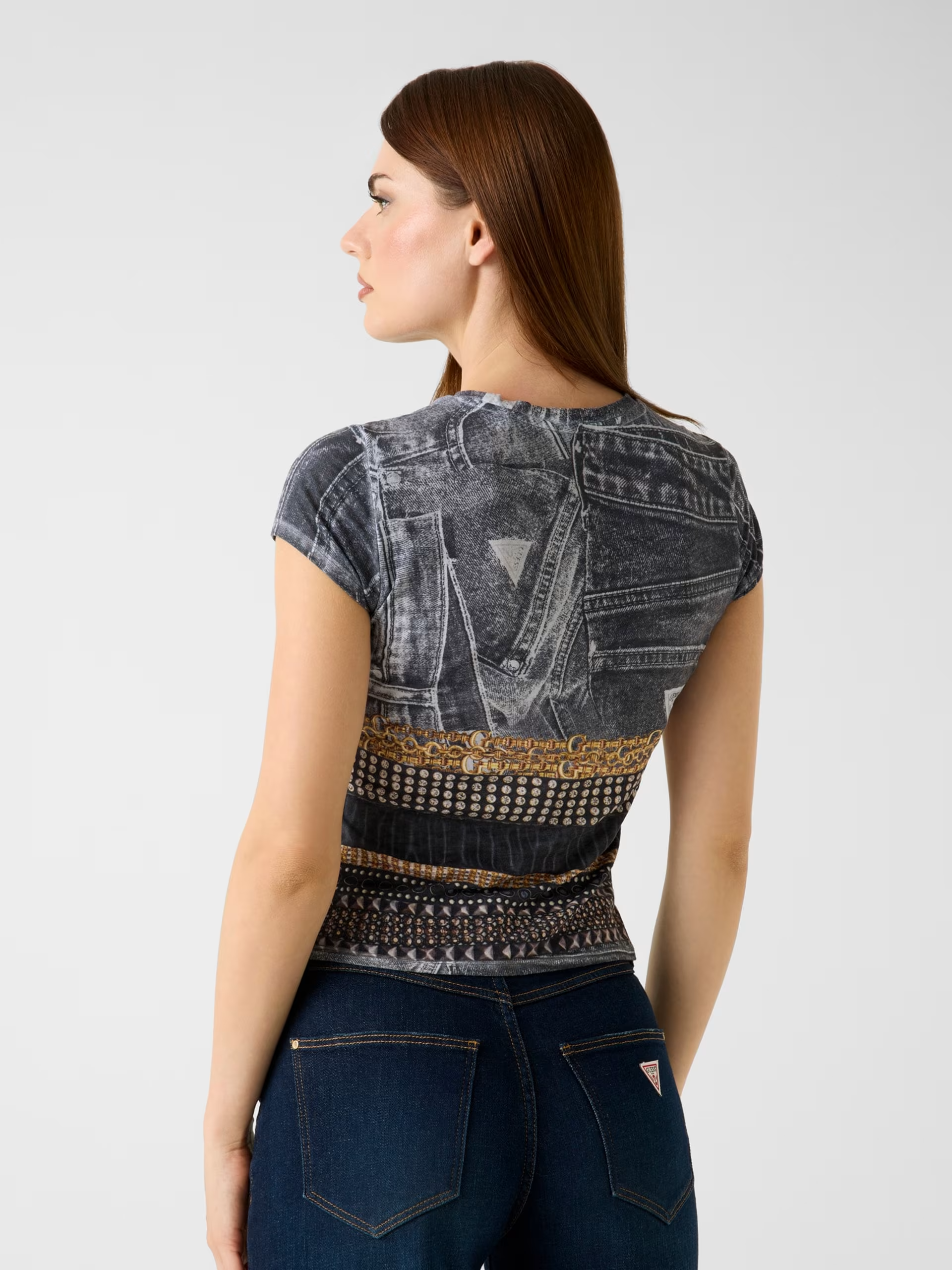 T-shirt Estampada Ganga e Cintos Preto - Guess 4