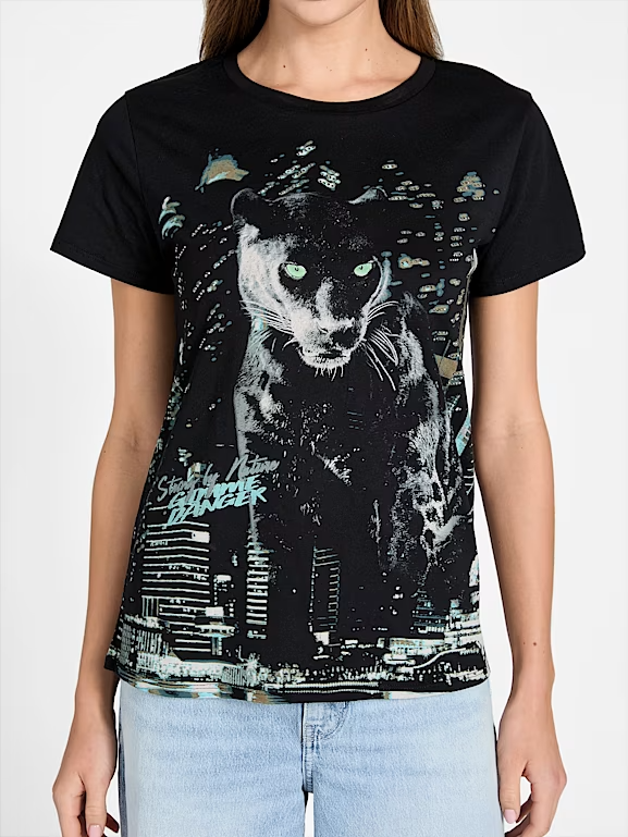 T-shirt Pantera Preto  - Guess 4