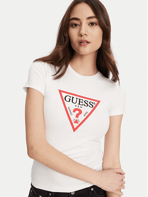 T-shirt Básica Triângulo Branco - Guess Jeans