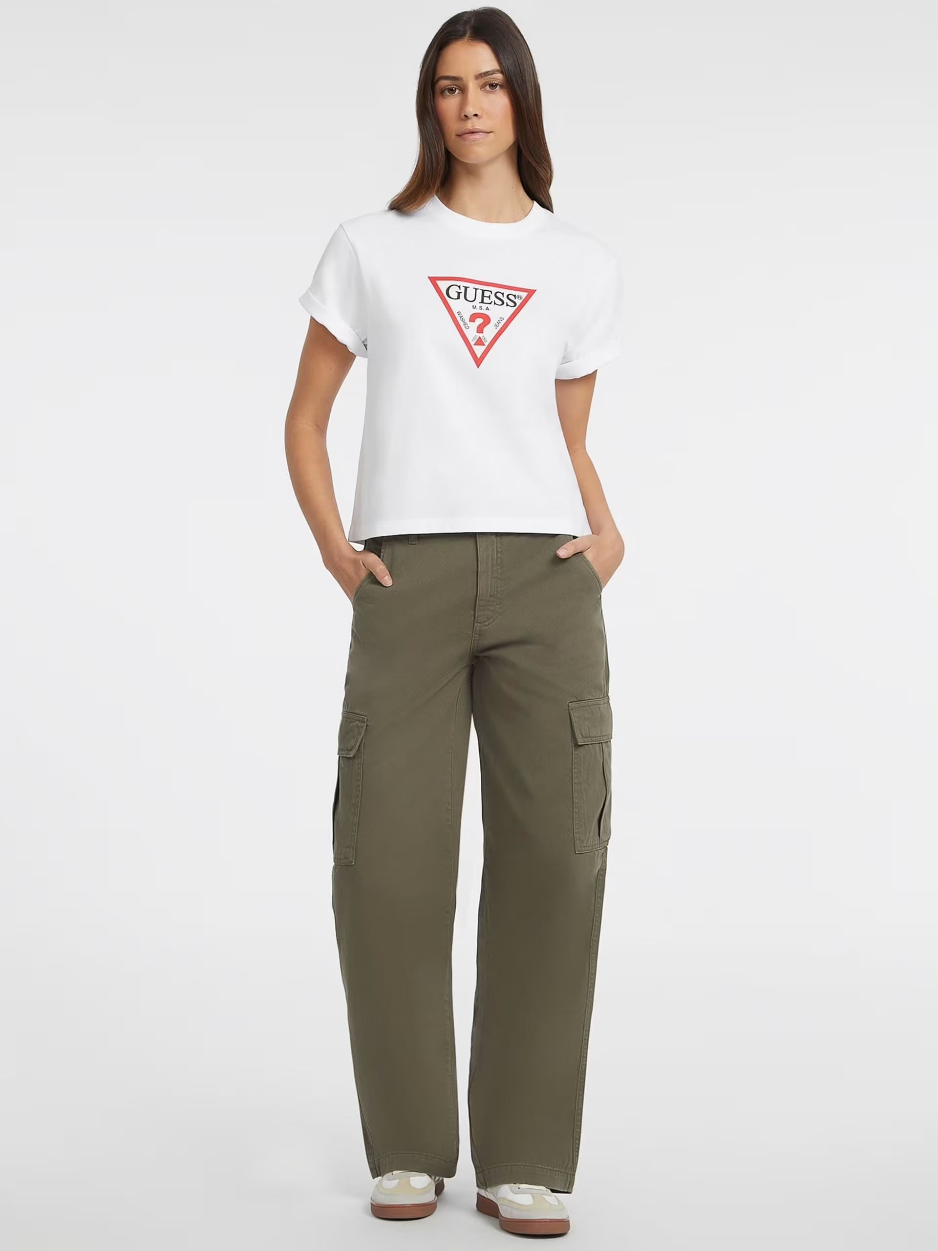 T-shirt Boxy Básica Branco - Guess Jeans 5