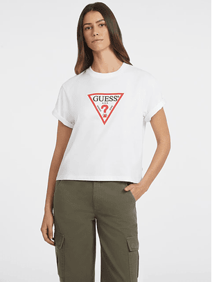 T-shirt Boxy Básica Branco - Guess Jeans