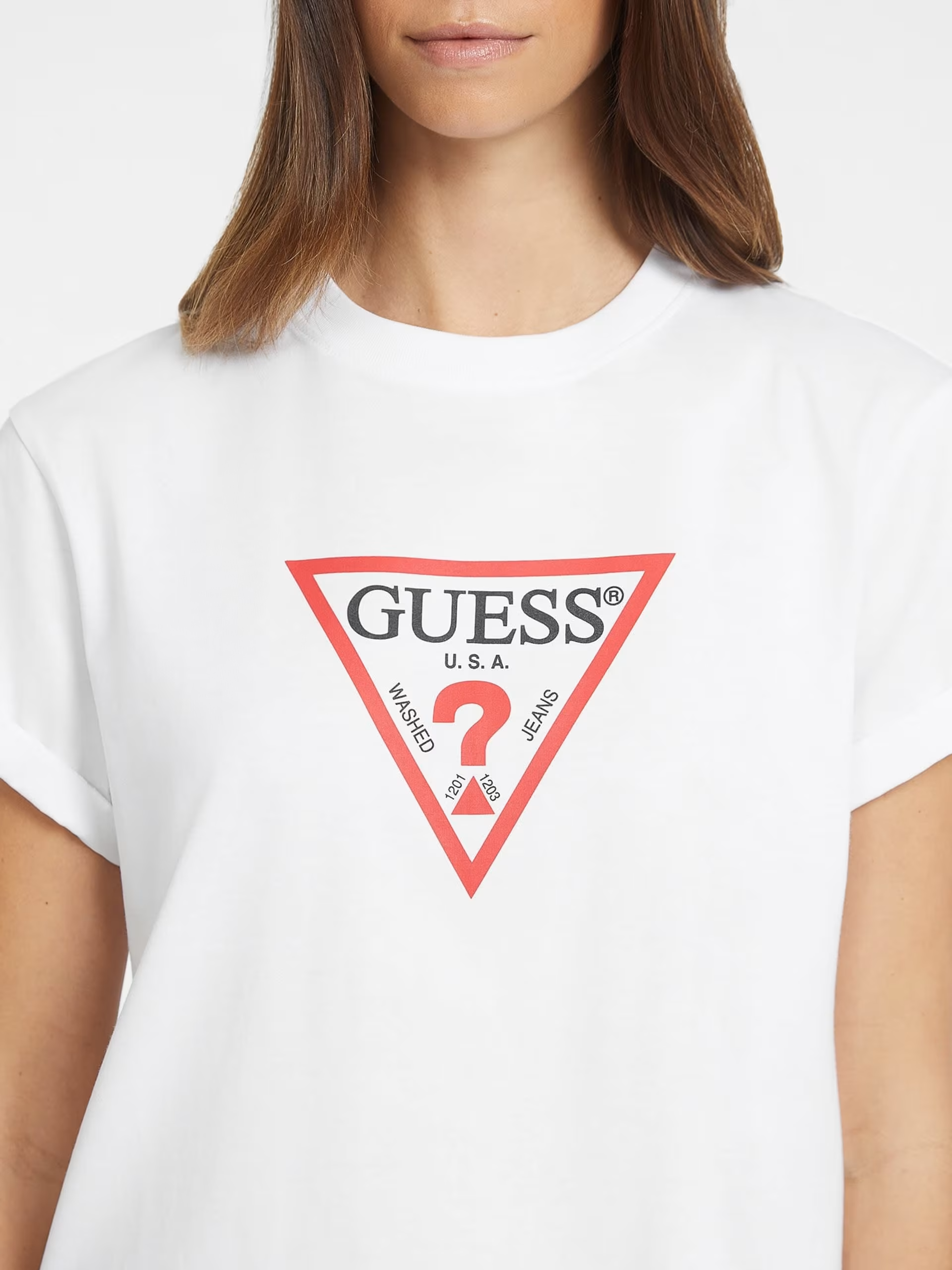 T-shirt Boxy Básica Branco - Guess Jeans 4