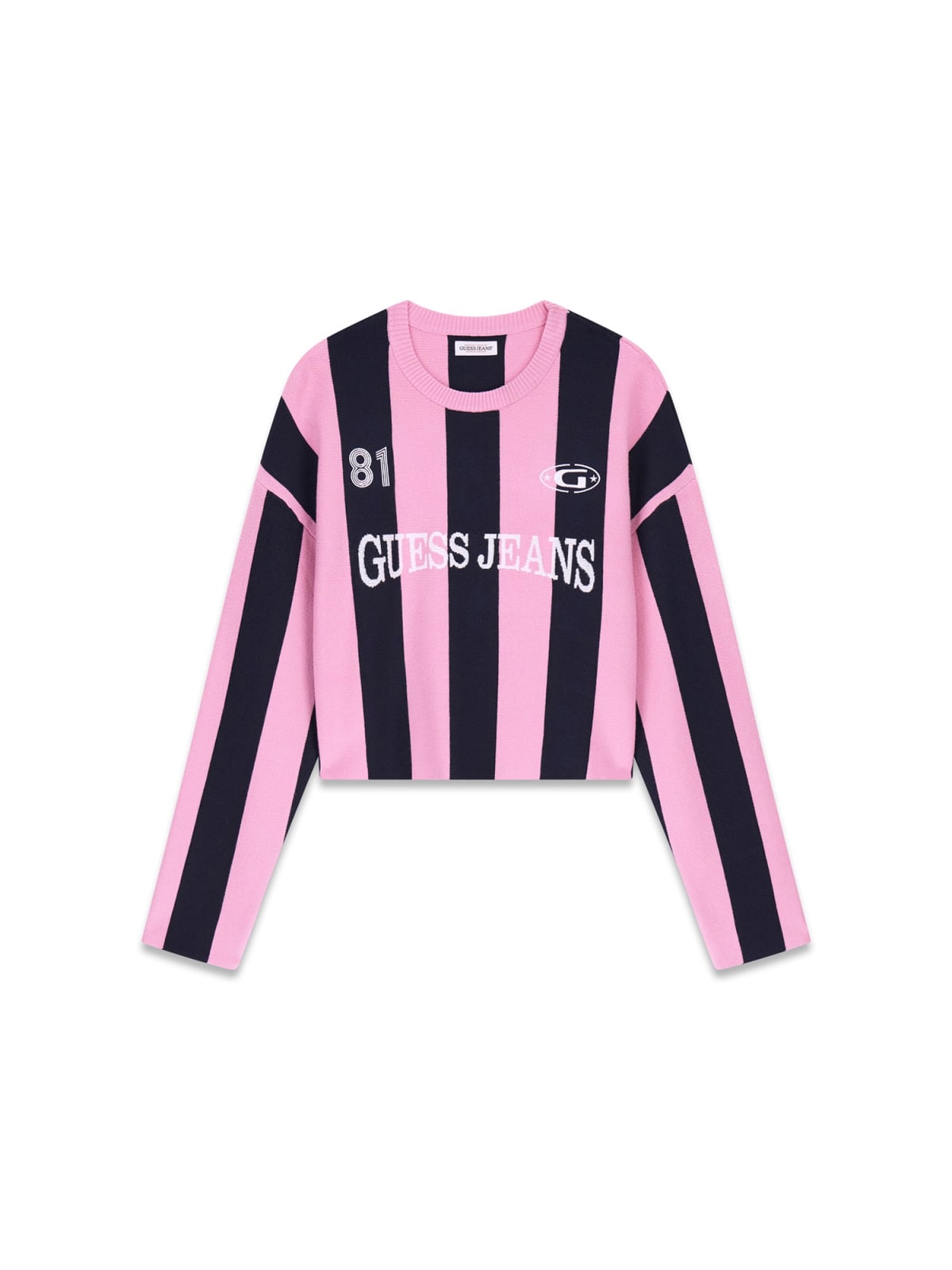 Camisola de Malha Riscas Rosa e Azul - Guess Jeans 2