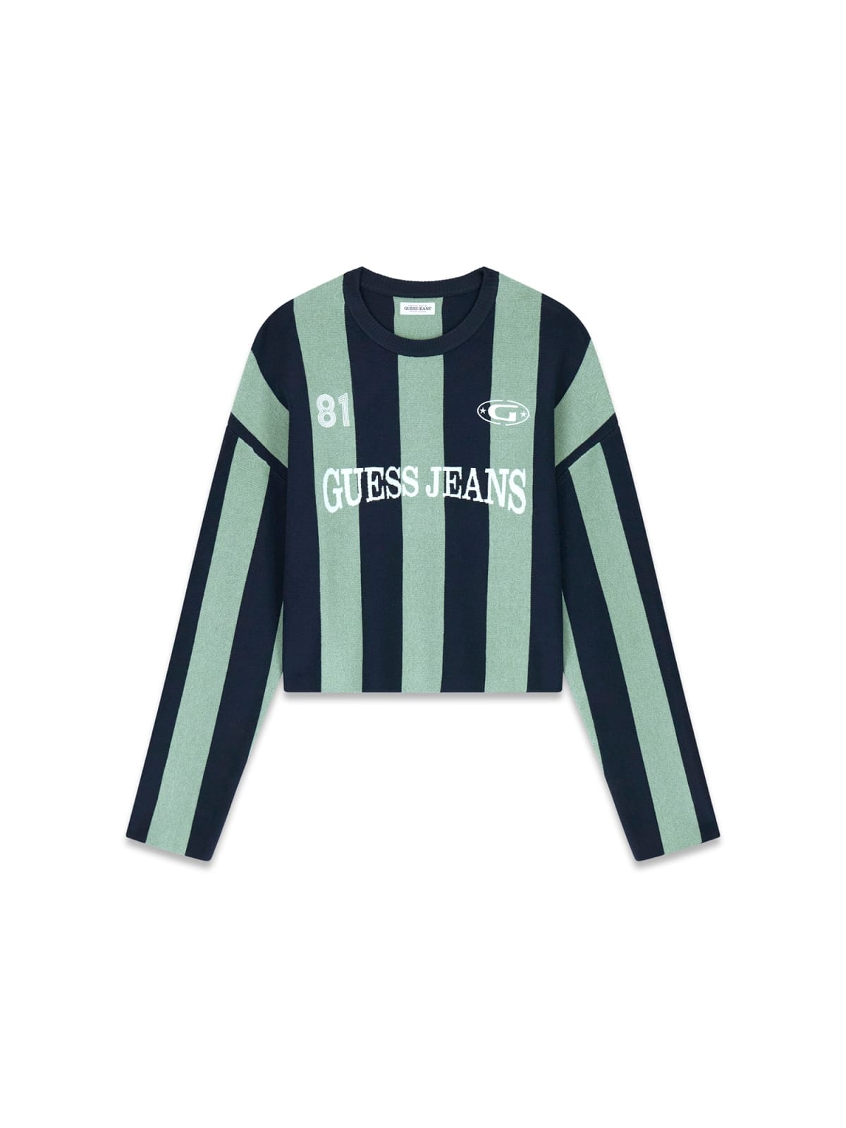 Camisola de Malha Riscas Rosa e Azul - Guess Jeans 4