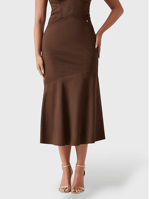 Saia em Pele de Pêssego NUNZIA Castanho - Guess 