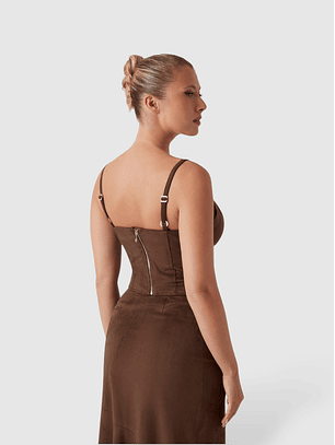 Top Bustier Castanho - Guess