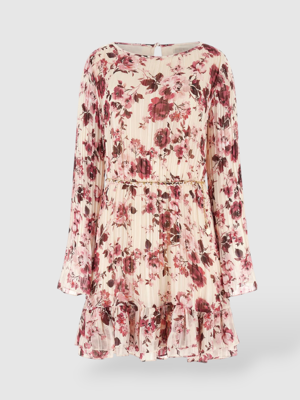 Vestido Curto Plissado ILENIA Floral Rosa - Guess  4