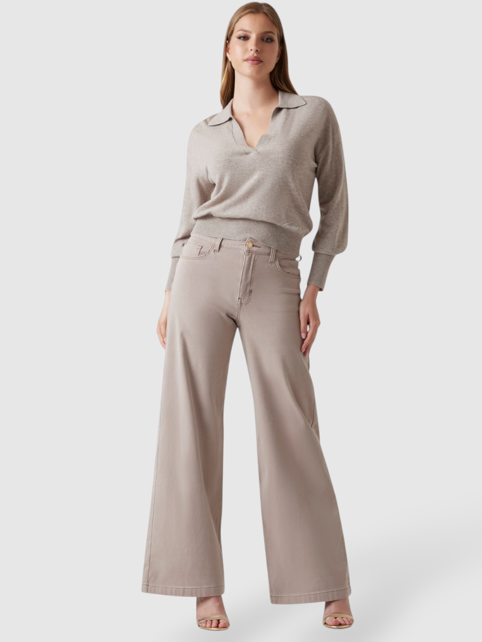 Calças Largas BELLAGIO Taupe - Guess 3