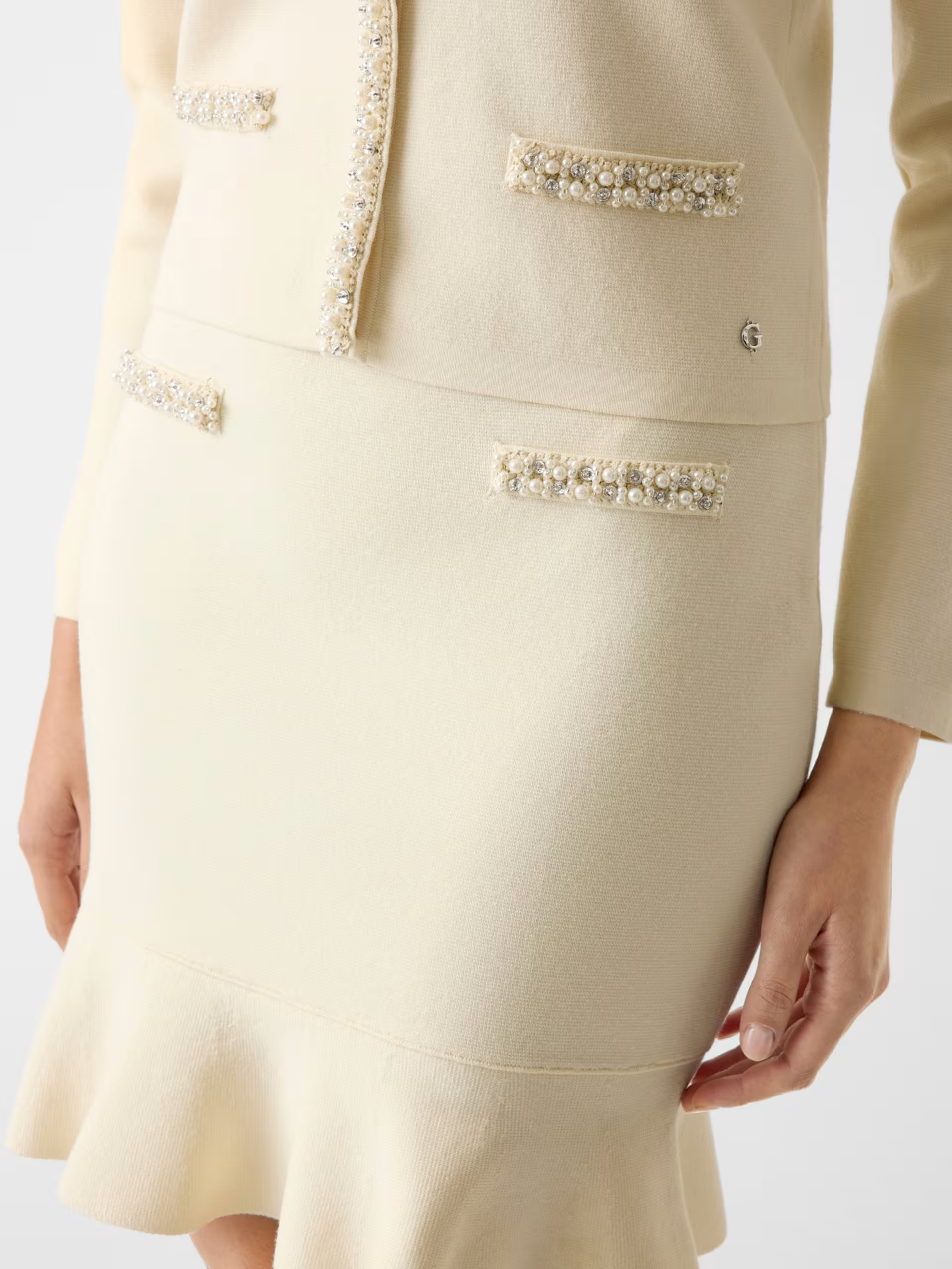 Saia Curta Com Folho RAINA Branco - Guess  4