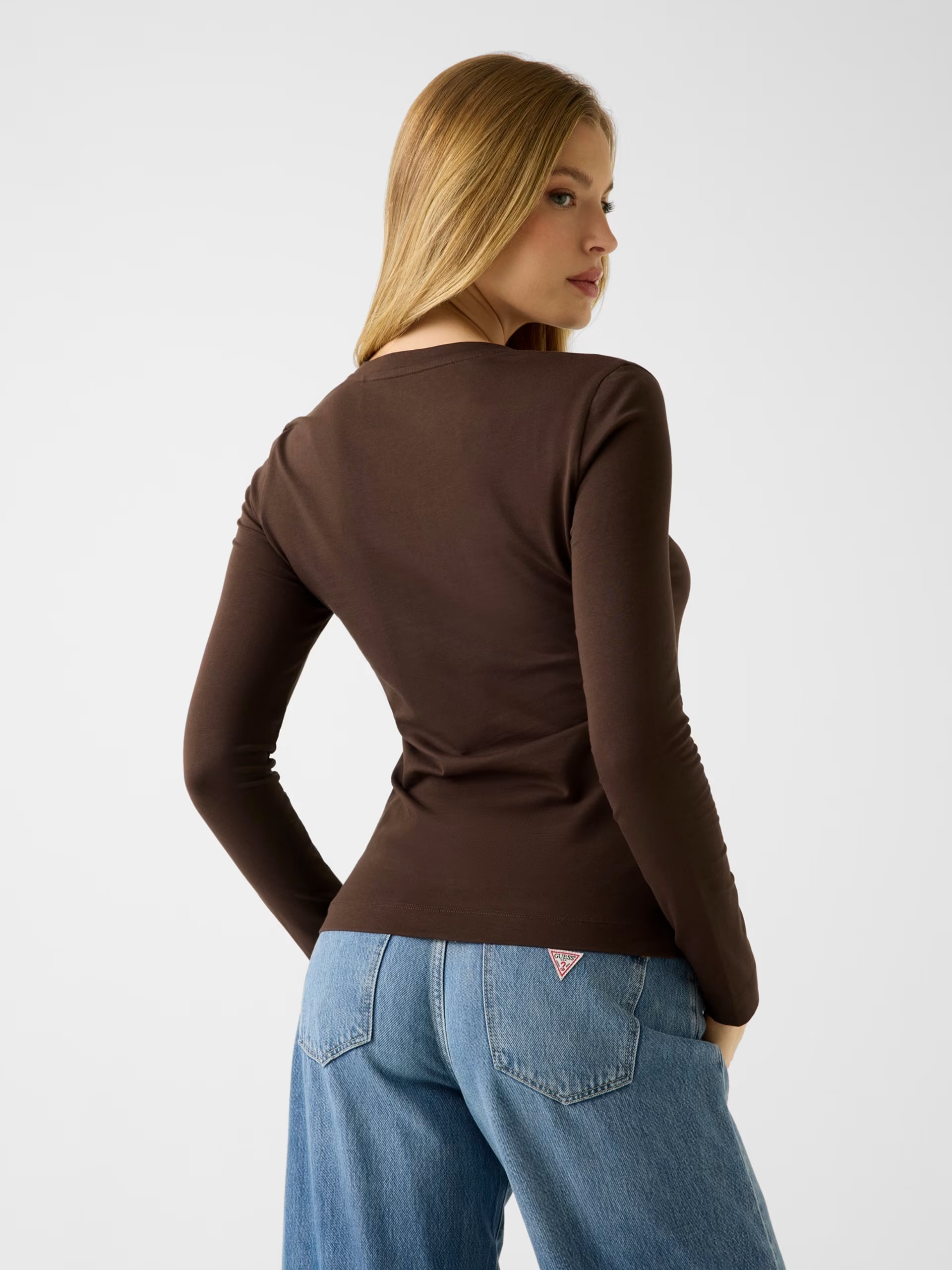 Camisola em Algodão LEO Castanho - Guess  2