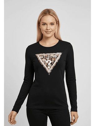 Camisola em Algodão LEO Preto  - Guess 