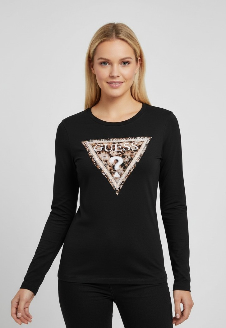 Camisola em Algodão LEO Preto  - Guess  1