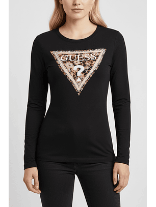 Camisola em Algodão LEO Preto  - Guess 