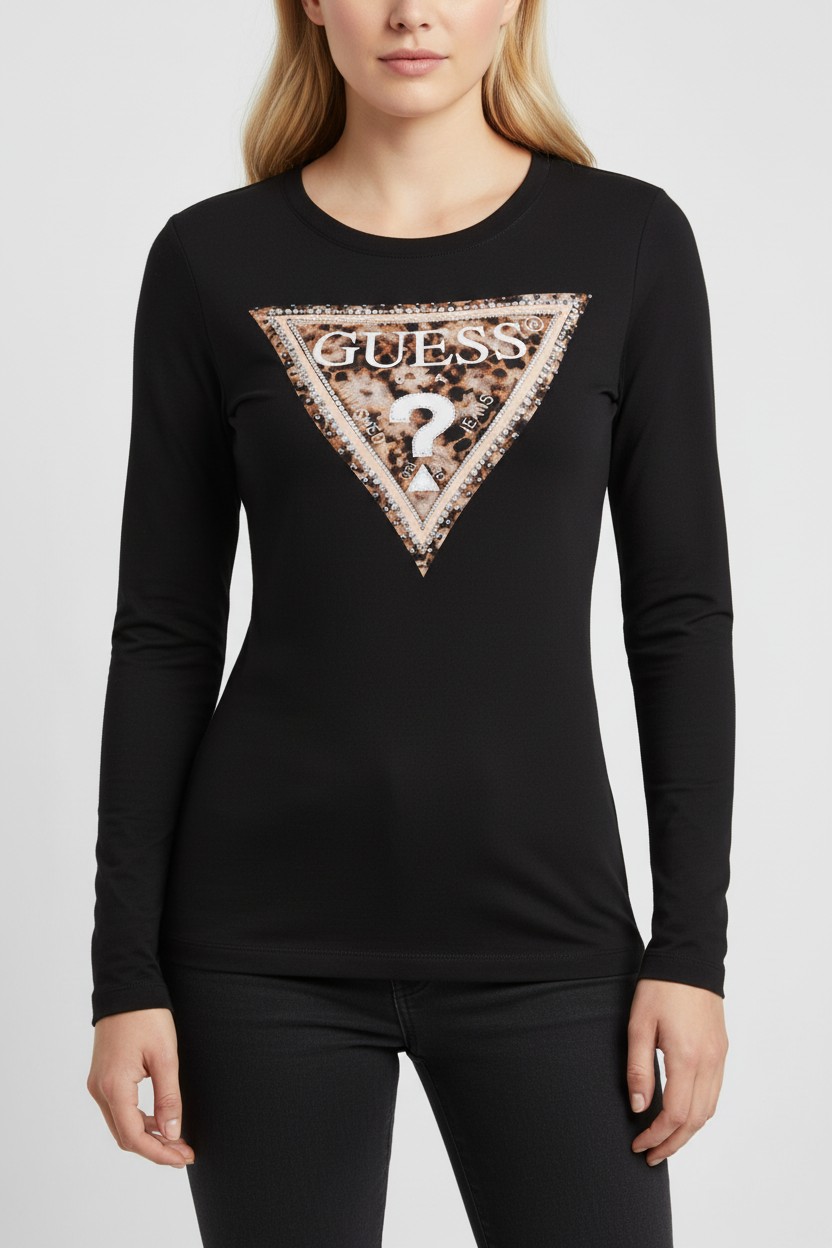 Camisola em Algodão LEO Preto  - Guess  2