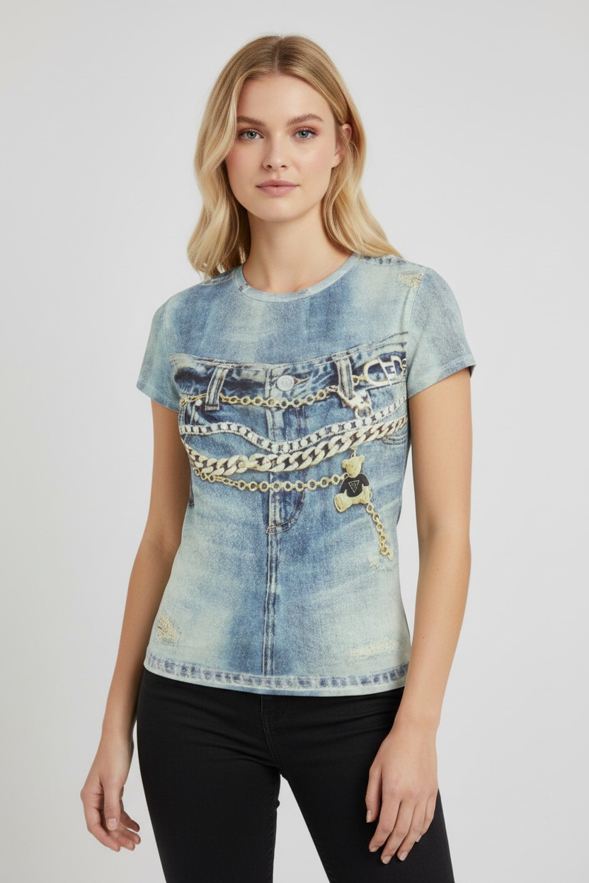T-shirt Denim Cintos Ganga - Guess 1