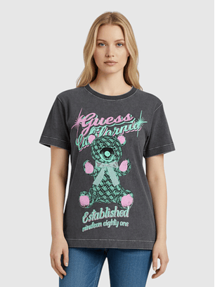 T-shirt Urso Neon Preto - Guess 