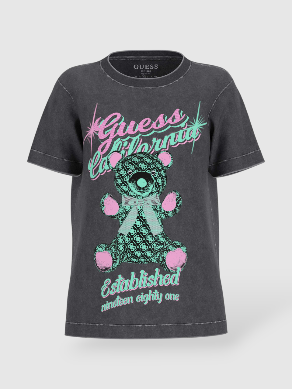 T-shirt Urso Neon Preto - Guess  3