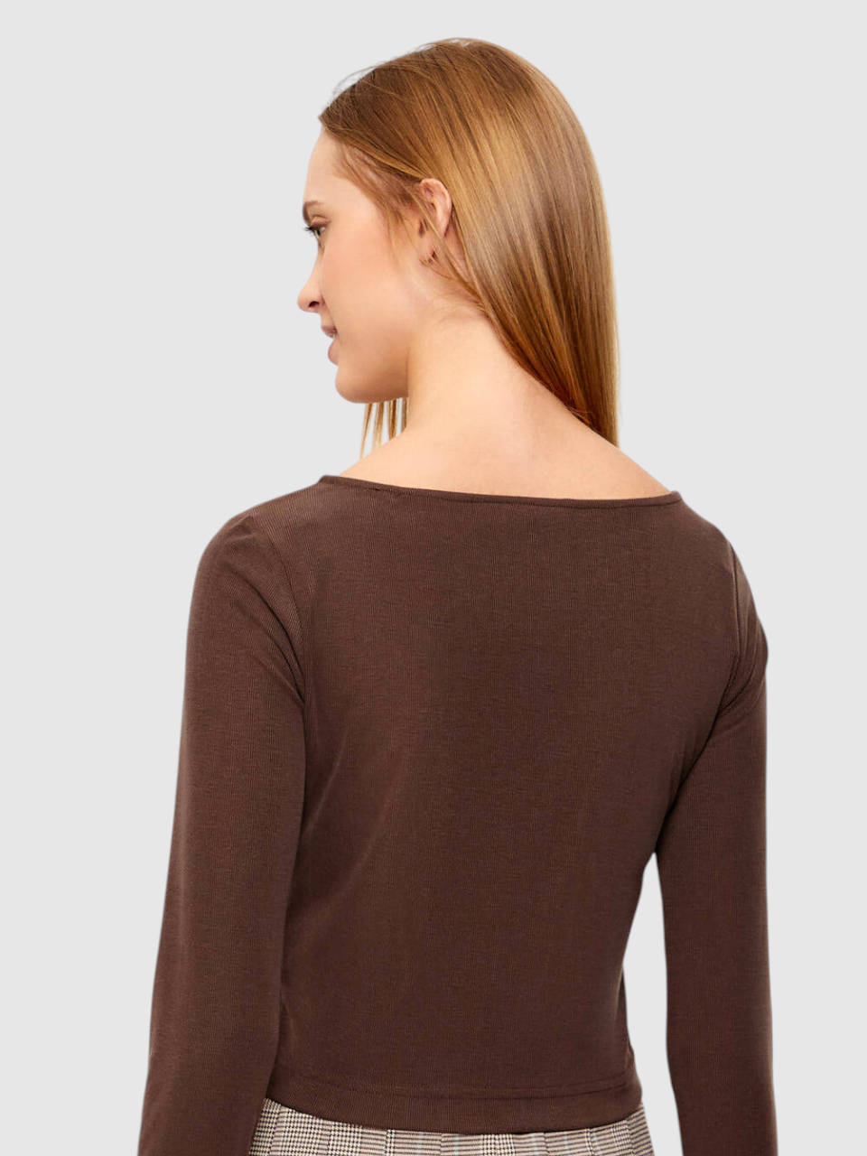 Camisola Canelada com Abertura MILENA Castanho - Guess  3