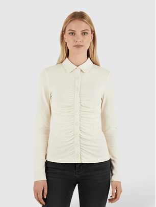 Camisa Drapeada SHIRRING Branco - Guess