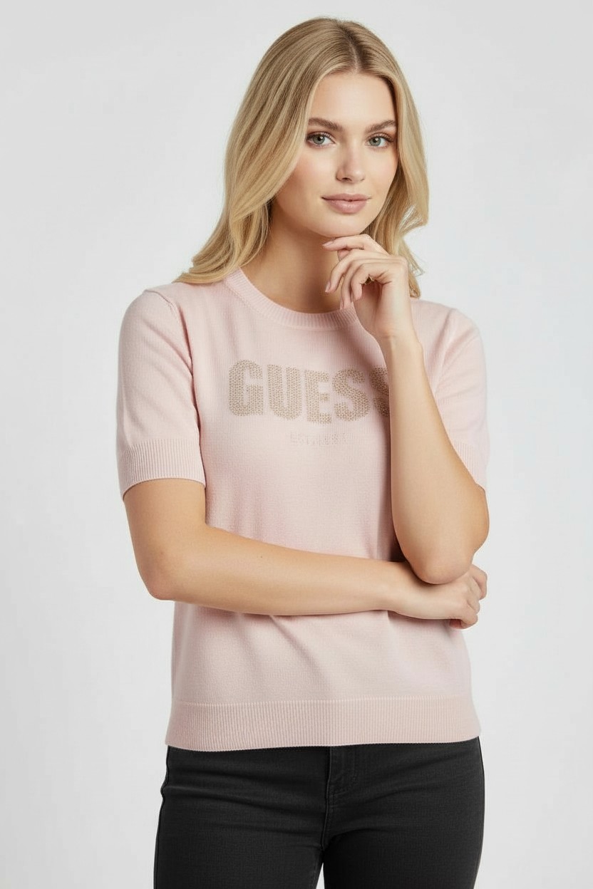T-shirt em Malha NORAH Rosa - Guess  1