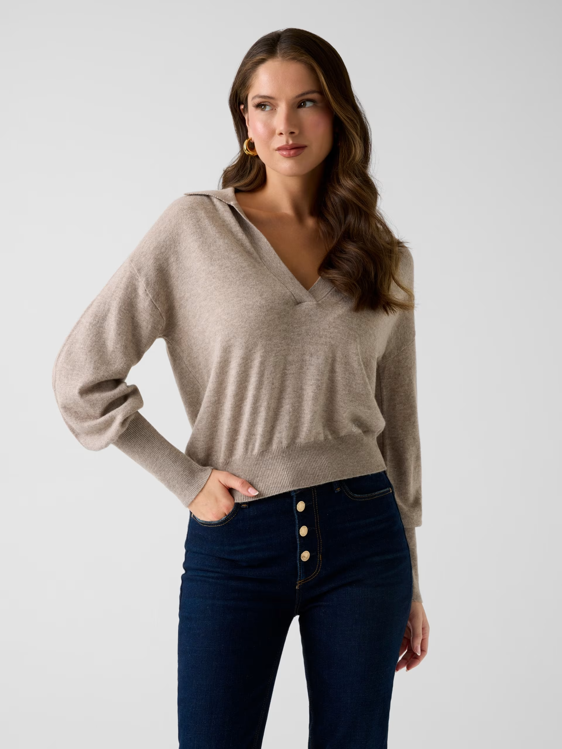 Camisola em Malha MIRANDA Taupe - Guess  1