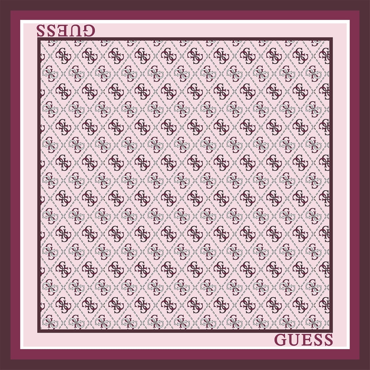 Lenço Quadrado LILY Logo Bordeaux - Guess  3