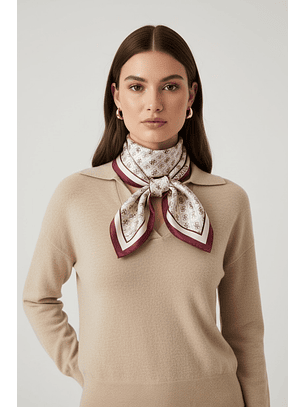 Lenço Quadrado LILY Logo Bordeaux - Guess 