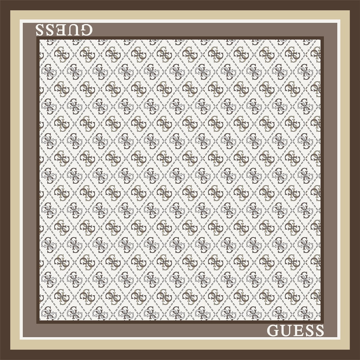 Lenço Quadrado LILY Logo Bege - Guess 2