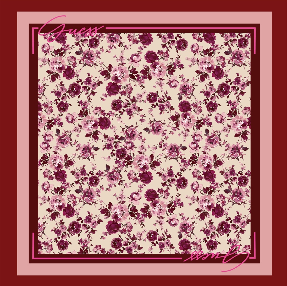 Lenço Flores BLUSH Rosa - Guess 3