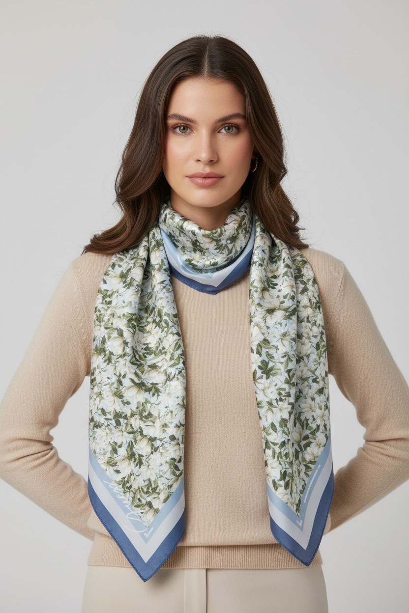 Lenço Flores BLOSSOM Azul - Guess  1