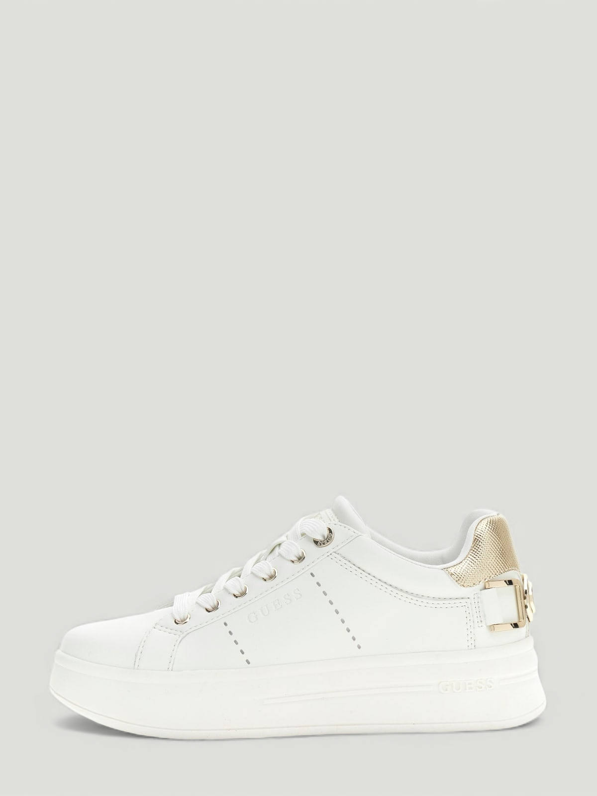 Ténis WESLI com Aplicação Dourada Branco - Guess  1