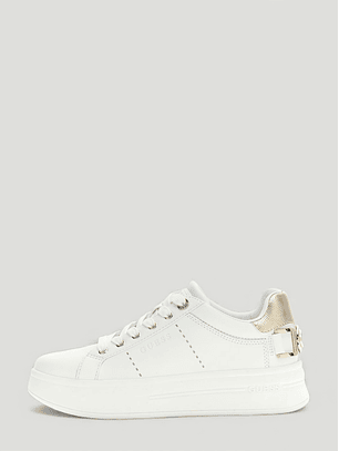 Ténis WESLI com Aplicação Dourada Branco - Guess 