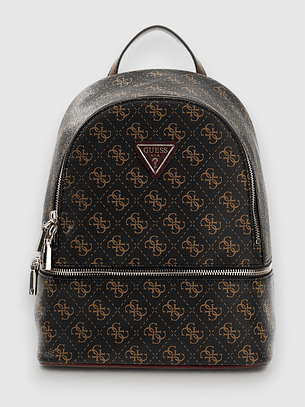 Mochila FOLLIE Logo Castanho e Bordeaux - Guess