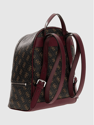 Mochila FOLLIE Logo Castanho e Bordeaux - Guess
