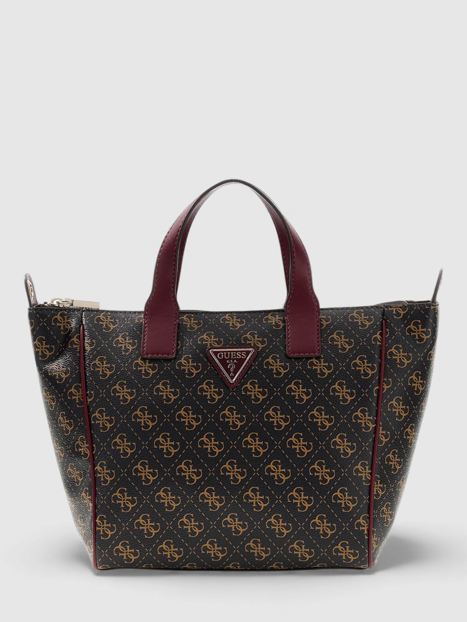 Mala de Mão FOLLIE Logo Castanho e Bordeaux - Guess  1