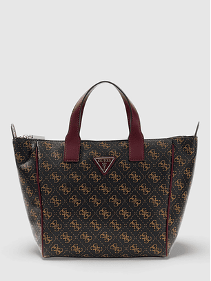 Mala de Mão FOLLIE Logo Castanho e Bordeaux - Guess 