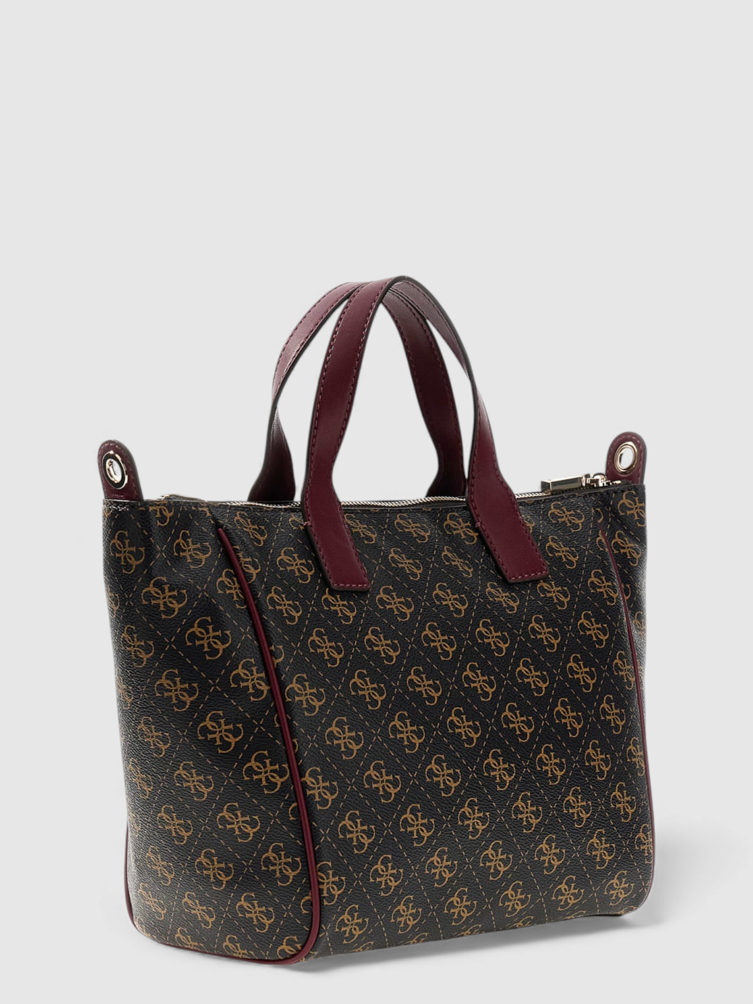 Mala de Mão FOLLIE Logo Castanho e Bordeaux - Guess  2