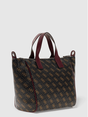 Mala de Mão FOLLIE Logo Castanho e Bordeaux - Guess 