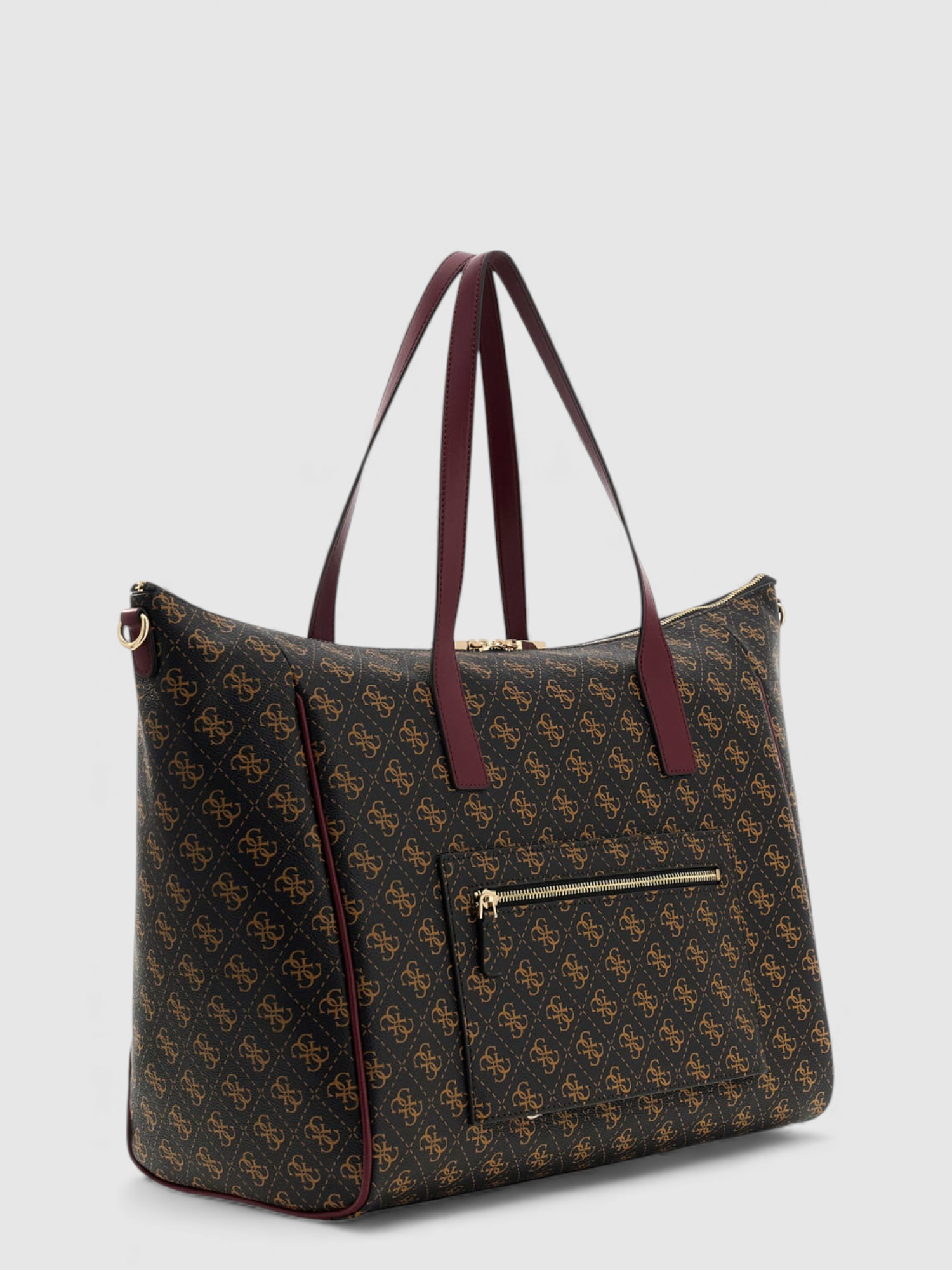 Mala de Ombro LATONA Logo Castanho e Bordeaux - Guess 2