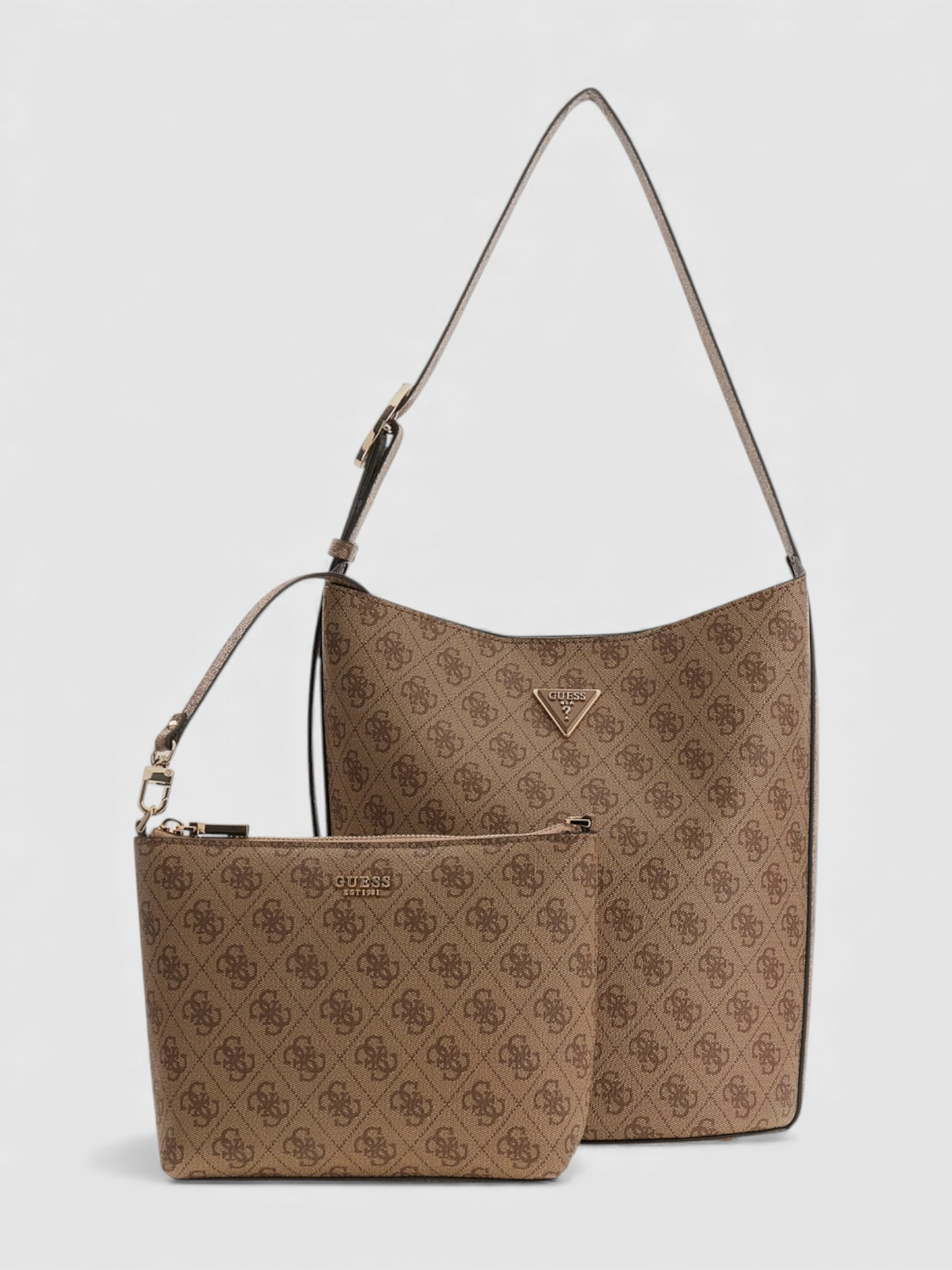 Mala Bucket de Ombro MERIDIAN II Logo Bege - Guess  3