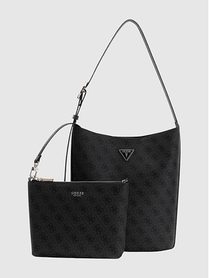 Mala Bucket de Ombro MERIDIAN II Logo Preto - Guess