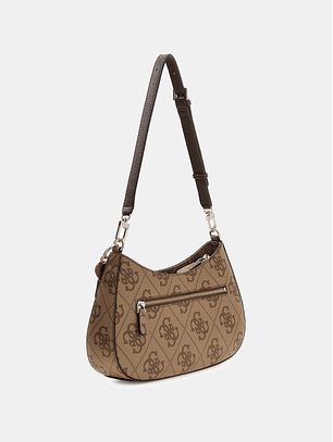 Mala de Ombro Baguette Logo Expandido Bege - Guess