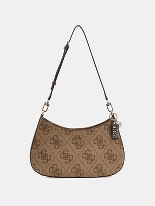 Mala de Ombro Baguette Logo Expandido Bege - Guess