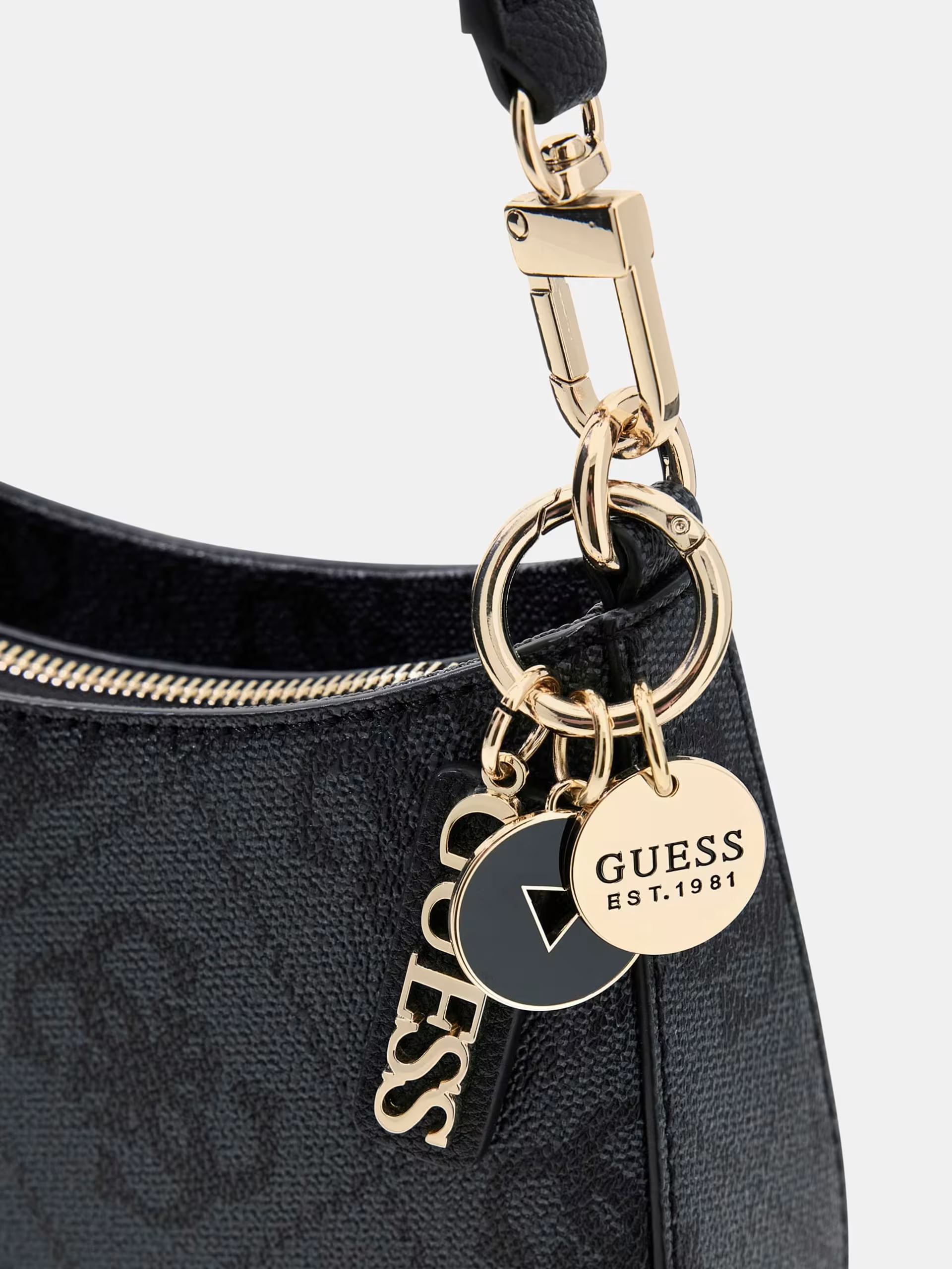 Mala de Ombro Baguette Logo Expandido Preto - Guess 4