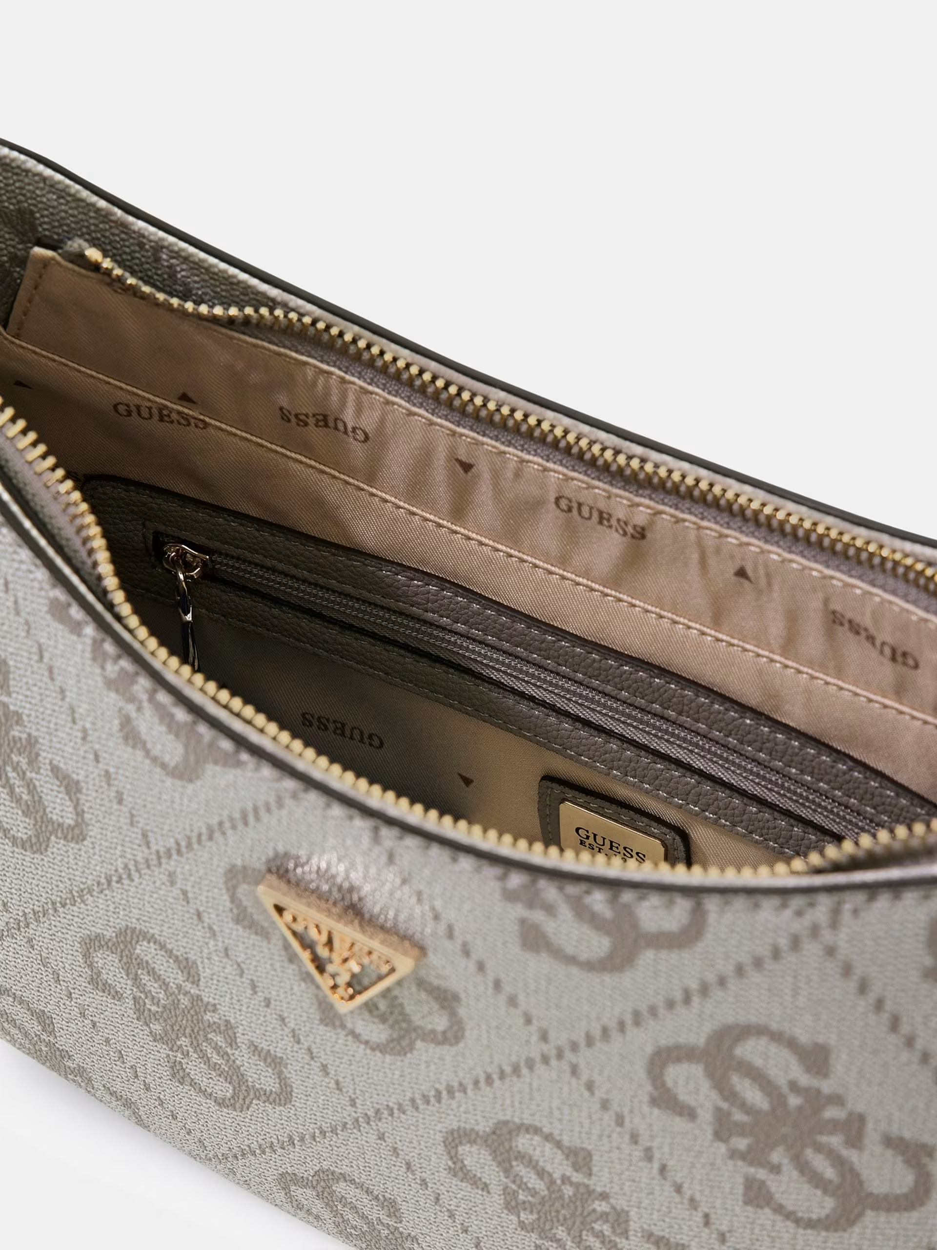 Mala de Ombro Baguette Logo Expandido Cinza - Guess 4